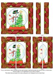 Snowman Globe 5inch Square Straight 2 Side Stacker