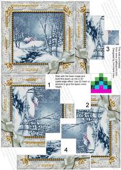 Blue Winter Walk 5inch Square Bottom Castle Stacker