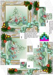 Carol Singers Holly 5inch Square Bottom Castle Stacker