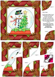 Snowman Globe 6 Inch Duo Corner Stack Card Front