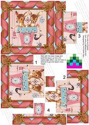 Baby Reindeer Ribbon 5inch Square Bottom Castle Stacker