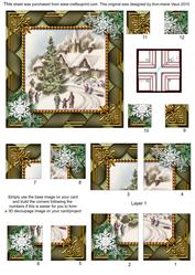 Village Scene Snow All 4 Corner Stacker Card Front