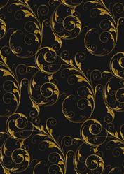 Black Carnations 1 Gold Metallic Swirls A4 Backing Paper