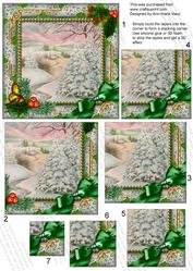 Christmas Stream Holly 5in Square One Corner Stacker