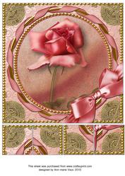 Pink Rose 1 Gold 8inch Picture Sheet