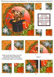Happy Mouse Circle Snow All 4 Corner Stacker Card Front