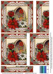 Poinsettia Window One Edge Side Stacker