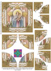 Mary and Baby Jesus Lace All 4 Rounded Corner Card Front