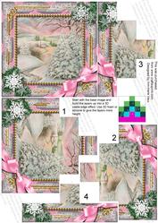 Christmas Stream Snow 5inch Square Bottom Castle Stacker