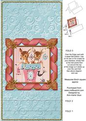 Baby Reindeers Ribbon Easel Over the Edge Card