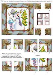 Snowman Presents All 4 Corner Stacker Card Front
