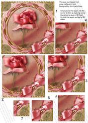 Pink Rose 1 Gold 5in Square One Corner Stacker