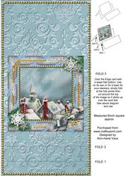 Rooftops Snow Easel Over the Edge Card