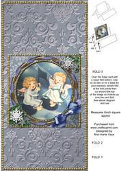 Singing Angels Circle Gold Easel Over the Edge Card