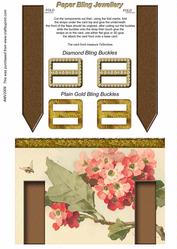 Blossom Double Bling Buckle & Leather Straps Card Top