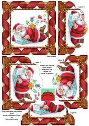 E Shop Santa Ribbon One Edge Scallop Bottom Stacker