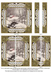 Christmas Snow Scene 5inch Square Straight 2 Side Stacker