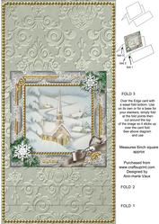 New Church Snow Easel Over the Edge Card