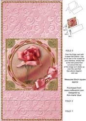 Pink Rose 1 Gold Easel Over the Edge Card