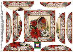 Poinsettia Window Lace Square Spiral Rounded Edge Stacker