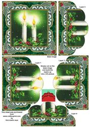 Christmas Candles3 One Edge Scallop Bottom Stacker