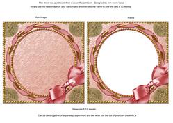 Pink Rose 1 Ornate Plain Card Front and Frame