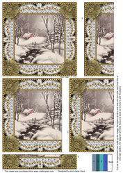 Christmas Snow Scene One Edge Side Stacker