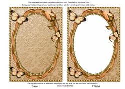 Coffee Butterfly Ornate 7x5inch Card Front and Frame