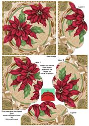 Poinsettia Gold Circle One Edge Scallop Bottom Stacker