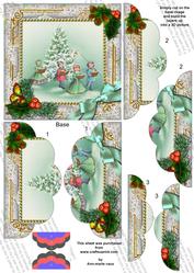 Carol Singers Holly 5in Top N Bottom Round Scallop Stacker