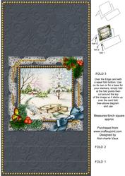 Winter Morning Holly Easel Over the Edge Card
