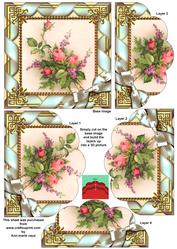 Rose Bouquet One Edge Scallop Bottom Stacker