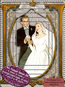 Elegant Wedding Couple Tunnel Card Topper A4 Kit