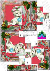Christmas Cat 5inch Square Bottom Castle Stacker