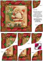 Cute Santa 6 Inch Duo Corner Stack Card Front
