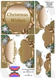 Christmas Wishes Gold 5in Top N Bottom Round Scallop Stacker