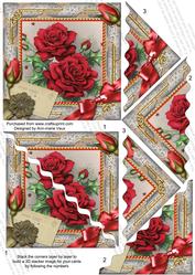 Christmas Roses 5in Scallop Triangle Corner Stacker