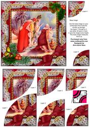 Three Kings Holly 6 Inch Duo Corner Stack Card Front