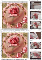 Pink Rose1 in 5inch 3D Paper Weaving Sheet