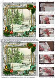 Winter Countryside Holly 5inch 3D Paper Weaving Sheet