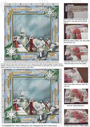 Rooftops Snow 5inch 3D Paper Weaving Sheet