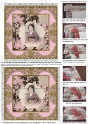 Beautiful Oriental Girl 5inch 3D Paper Weaving Sheet