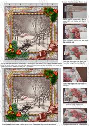 Winter Walk Holly 5inch 3D Paper Weaving Sheet