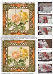 Peach Roses 5inch 3D Paper Weaving Sheet