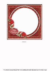 Lovebirds Happy Christmas 6inch Circle Topper Insert Panel