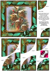 Pinecones 6inch Duo Corner Stack Card Front