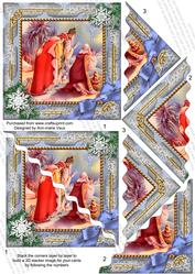 We Three Kings Snow 5in Scallop Triangle Corner Stacker
