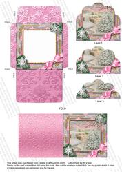 Xmas Stream Snow Card Envelope Scallop Bottom Stacker Aio
