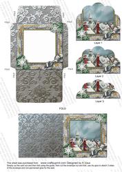 Rooftops Snow Mini Card Envelope Scallop Bottom Stacker Aio