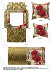 Christmas Roses Mini Card Envelope Pointy Stacker Aio